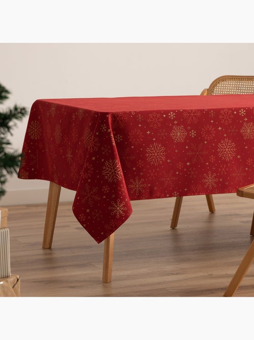 Nappe de noël en coton, flocons de neige dorés en relief - gamusi - Kiabi Nappe de noël en coton, flocons de neige dorés en relief - gamusi - Kiabi