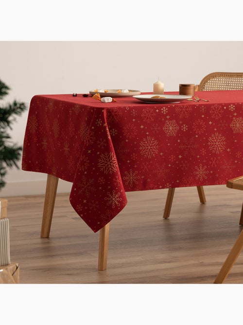 Nappe de noël en coton, flocons de neige dorés en relief - gamusi - Kiabi Nappe de noël en coton, flocons de neige dorés en relief - gamusi - Kiabi