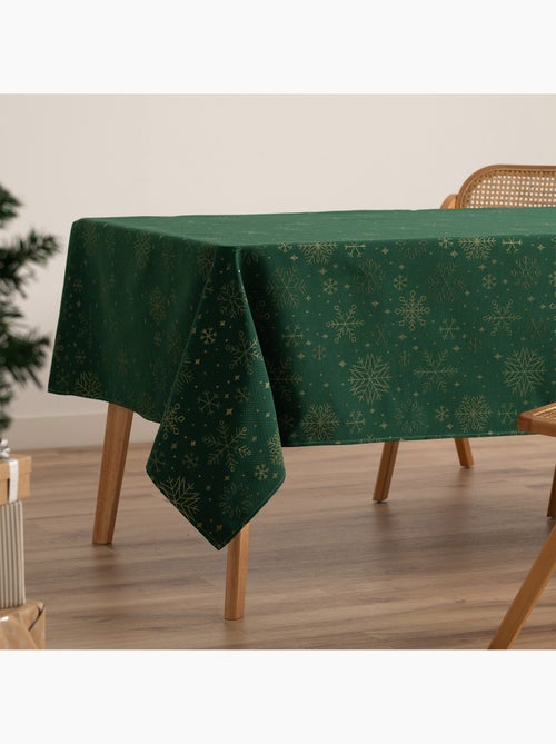 Nappe de noël en coton, flocons de neige dorés en relief - gamusi - Kiabi Nappe de noël en coton, flocons de neige dorés en relief - gamusi - Kiabi
