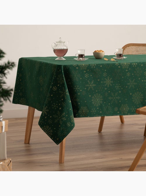 Nappe de noël en coton, flocons de neige dorés en relief - gamusi - Kiabi Nappe de noël en coton, flocons de neige dorés en relief - gamusi - Kiabi