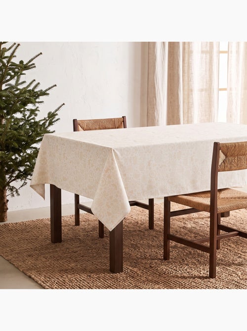 Nappe de noël en coton, motifs de noël dorés en relief - gamusi - Kiabi Nappe de noël en coton, motifs de noël dorés en relief - gamusi - Kiabi