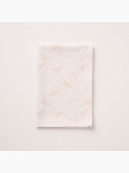 Nappe de noël en coton, sapins et étoiles dorés en relief - gamusi - Kiabi Nappe de noël en coton, sapins et étoiles dorés en relief - gamusi - Kiabi
