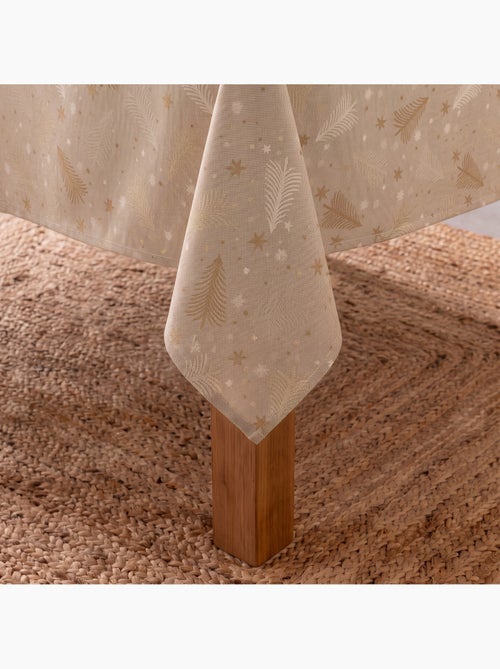 Nappe de noël en coton, sapins et étoiles dorés en relief - gamusi - Kiabi Nappe de noël en coton, sapins et étoiles dorés en relief - gamusi - Kiabi