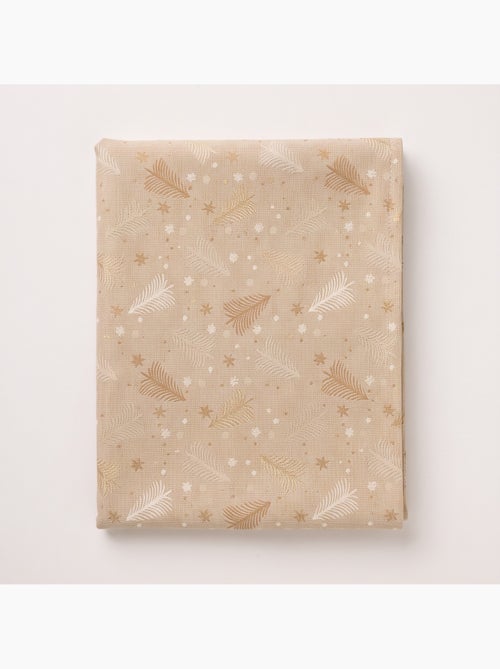 Nappe de noël en coton, sapins et étoiles dorés en relief - gamusi - Kiabi Nappe de noël en coton, sapins et étoiles dorés en relief - gamusi - Kiabi