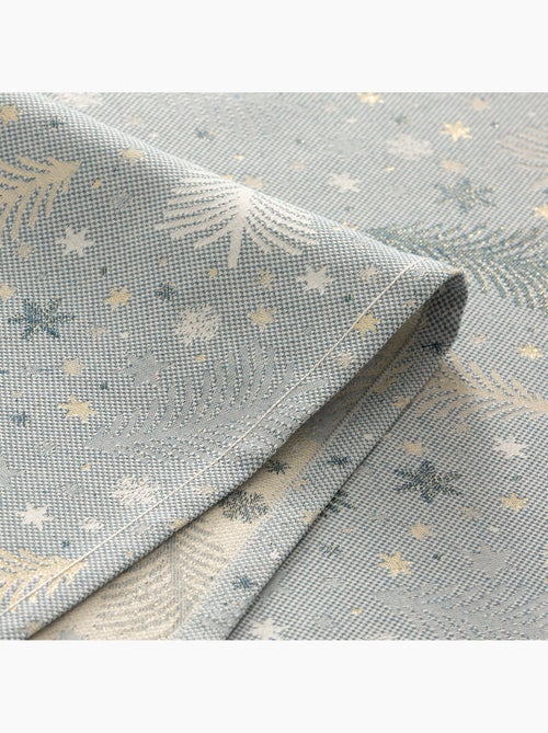 Nappe de noël en coton, sapins et étoiles dorés en relief - gamusi - Kiabi Nappe de noël en coton, sapins et étoiles dorés en relief - gamusi - Kiabi