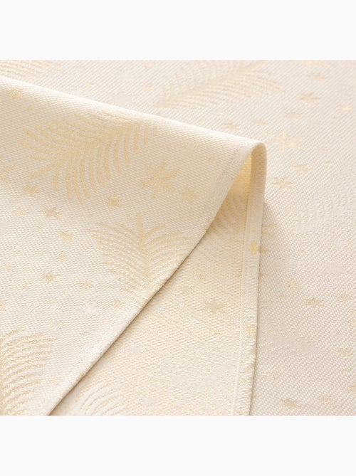 Nappe de noël en coton, sapins et étoiles dorés en relief - gamusi - Kiabi Nappe de noël en coton, sapins et étoiles dorés en relief - gamusi - Kiabi