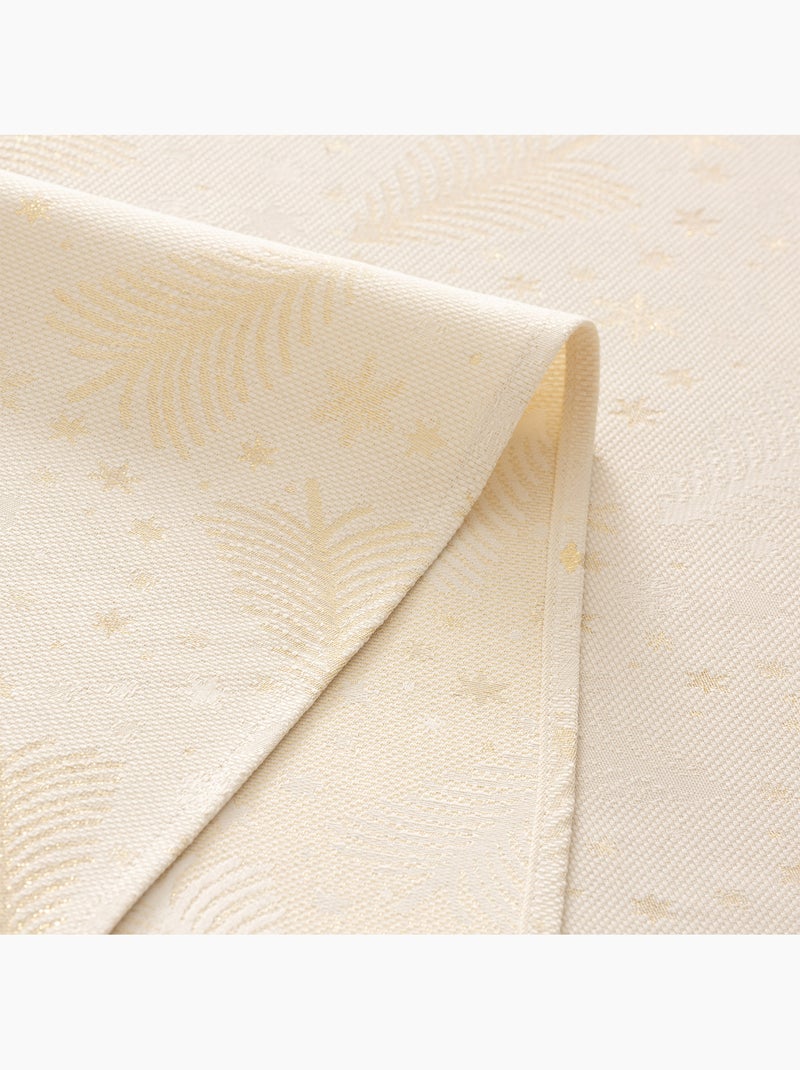 Nappe de noël en coton, sapins et étoiles dorés en relief - gamusi Ecru - Kiabi
