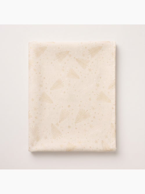 Nappe de noël en coton, sapins et étoiles dorés en relief - gamusi - Kiabi Nappe de noël en coton, sapins et étoiles dorés en relief - gamusi - Kiabi