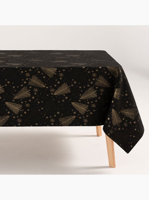 Nappe de noël en coton, sapins et étoiles dorés en relief - gamusi - Kiabi Nappe de noël en coton, sapins et étoiles dorés en relief - gamusi - Kiabi