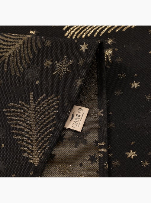 Nappe de noël en coton, sapins et étoiles dorés en relief - gamusi - Kiabi Nappe de noël en coton, sapins et étoiles dorés en relief - gamusi - Kiabi