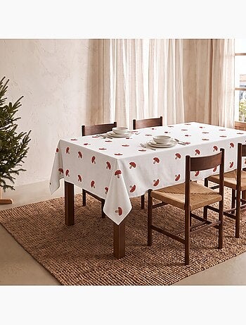 Nappe de noël imperméable avec imprimé champignons - gamusi.