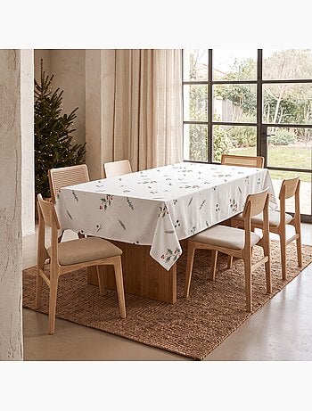 Nappe de noël imperméable avec imprimé de baies et sapins - gamusi.