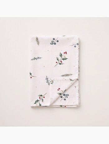 Nappe de noël imperméable avec imprimé de baies et sapins - gamusi.