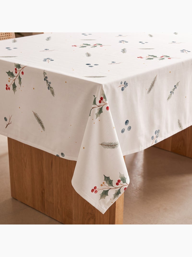Nappe de noël imperméable avec imprimé de baies et sapins - gamusi. Blanc - Kiabi