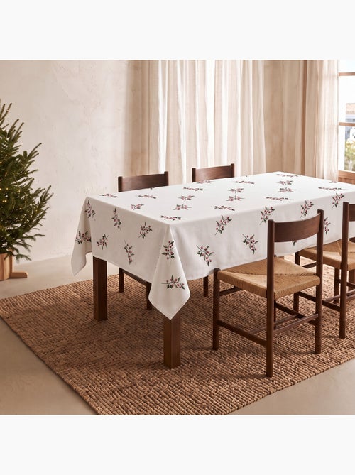 Nappe de noël imperméable avec imprimé de branches de houx - gamusi. - Kiabi Nappe de noël imperméable avec imprimé de branches de houx - gamusi. - Kiabi