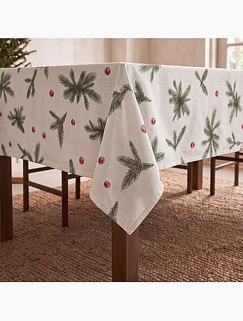 Nappe de noël imperméable avec imprimé de branches de sapin - gamusi.