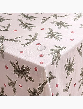 Nappe de noël imperméable avec imprimé de branches de sapin - gamusi.