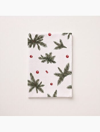 Nappe de noël imperméable avec imprimé de branches de sapin - gamusi.