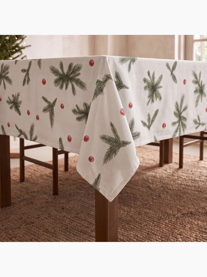 Nappe de noël imperméable avec imprimé de branches de sapin - gamusi. Blanc - Kiabi