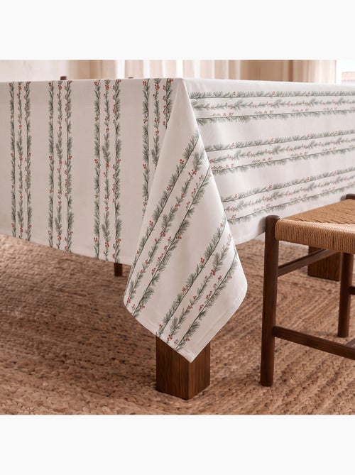 Nappe de noël imperméable avec imprimé de guirlandes de houx - gamusi. - Kiabi
