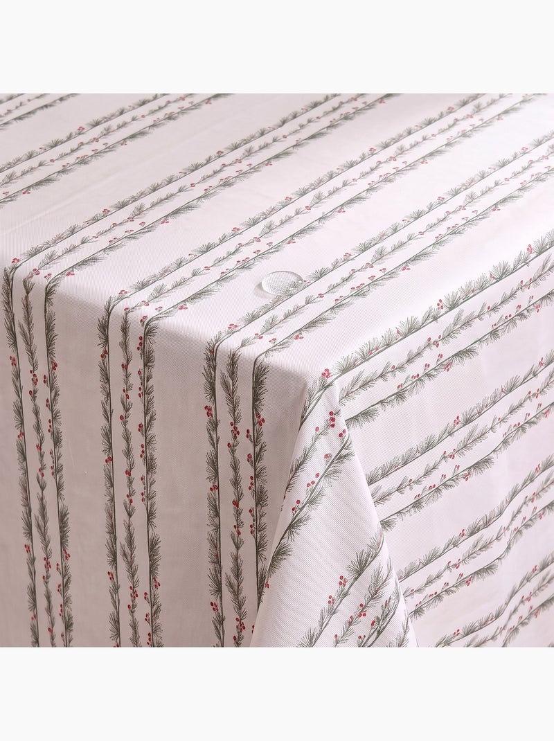 Nappe de noël imperméable avec imprimé de guirlandes de houx - gamusi. Blanc - Kiabi