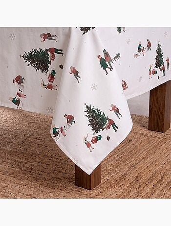 Nappe de noël imperméable avec imprimé de scènes hivernales - gamusi.