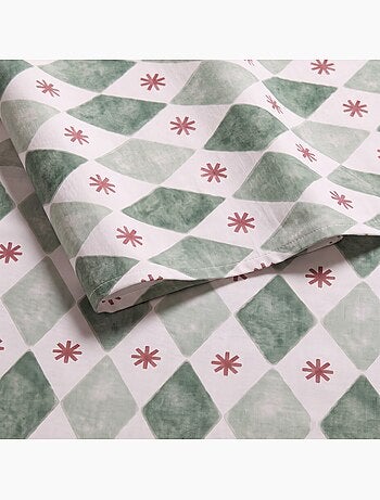Nappe de noël imperméable avec imprimé géométrique de losanges et étoiles - gamusi.