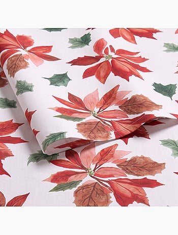 Nappe de noël imperméable avec imprimé poinsettia - gamusi.