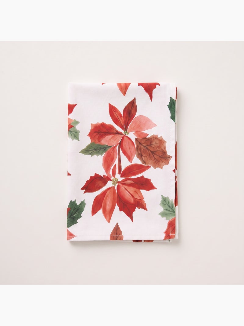 Nappe de noël imperméable avec imprimé poinsettia - gamusi. Blanc - Kiabi