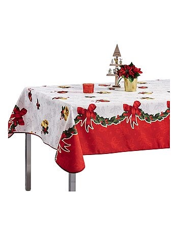 Nappe de Noël motifs Cloche - Anti tâches