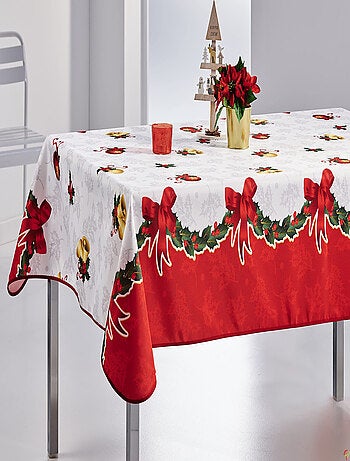 Nappe de Noël motifs Cloche - Anti tâches