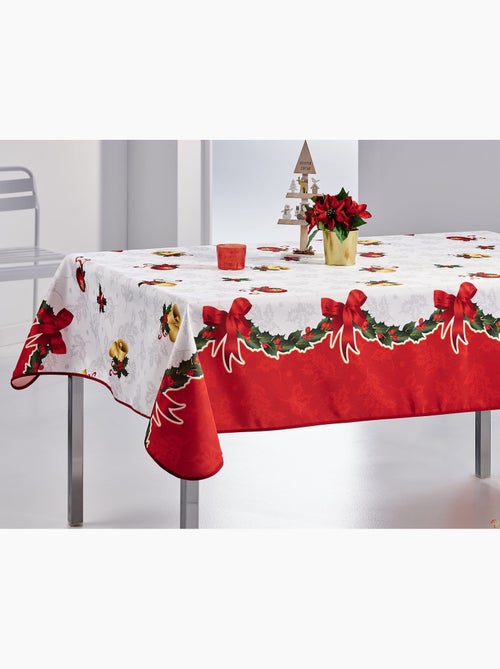 Nappe de Noël motifs Cloche - Anti tâches - Kiabi