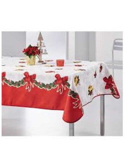 Nappe de Noël motifs Cloche - Anti tâches - Kiabi
