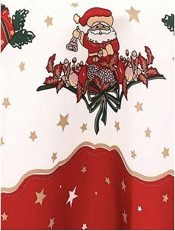 Nappe de Noël motifs Père Noël - Anti tâches