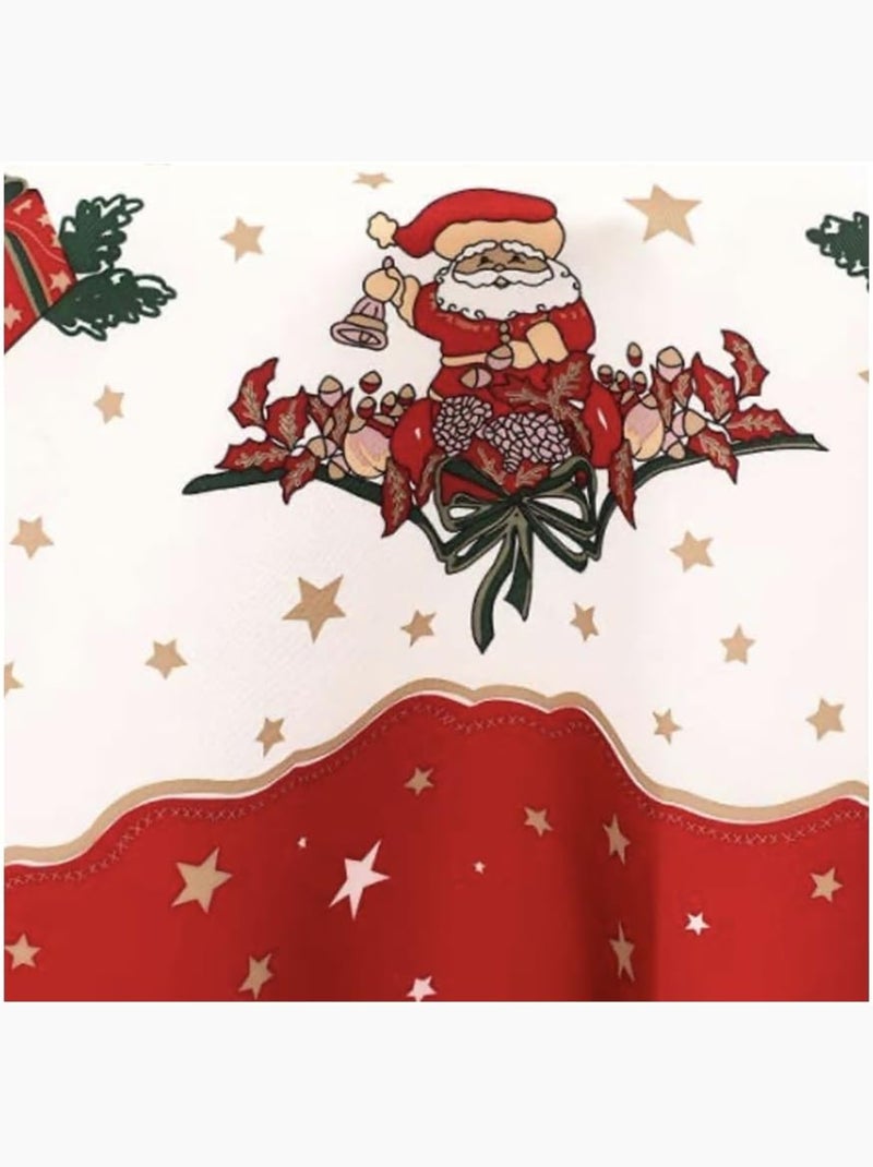 Nappe de Noël motifs Père Noël -  Anti tâches Rouge - Kiabi