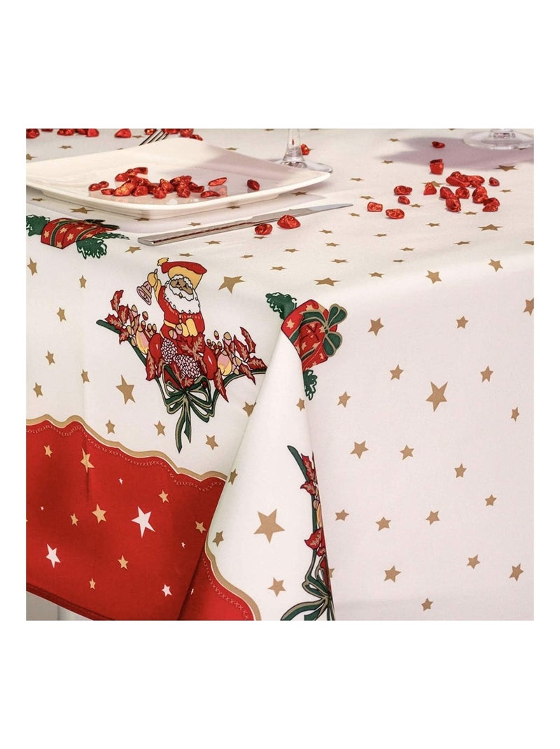 Nappe de Noël motifs Père Noël -  Anti tâches Rouge - Kiabi
