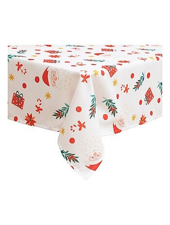 Nappe de Noël rectangulaire antitache motif Père Noël