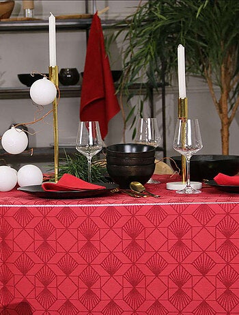 Nappe de Noël rectangulaire brodée