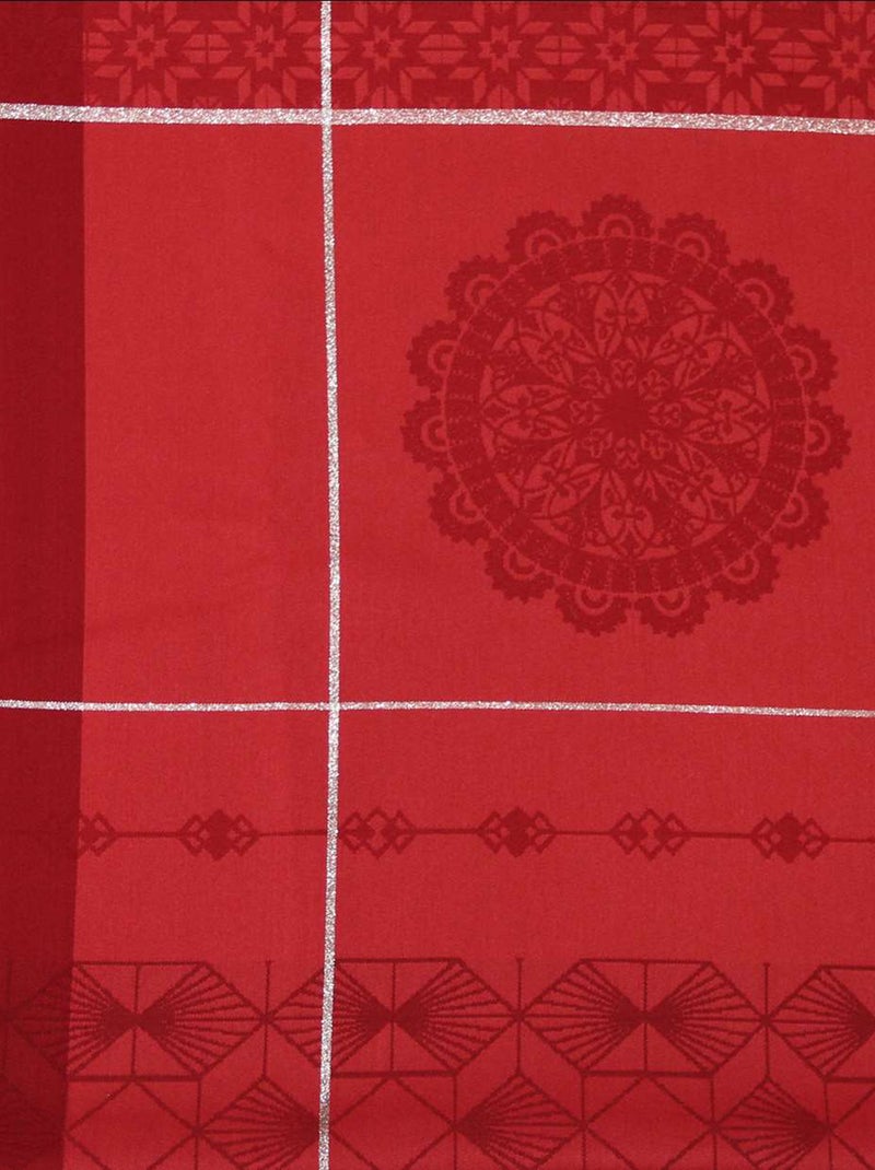 Nappe de Noël rectangulaire brodée Rouge - Kiabi