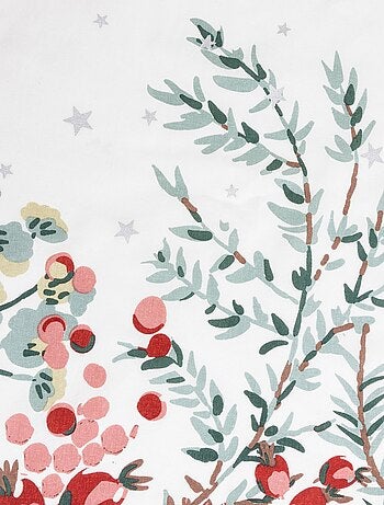 Nappe de Noël rectangulaire motifs branches et étoiles