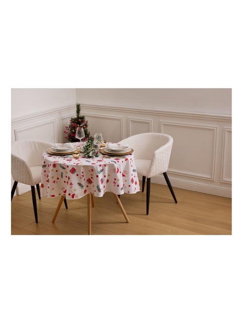 Nappe de Noël ronde antitache motif Père Noël - Kiabi