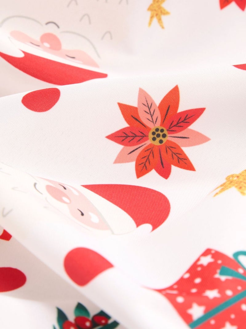 Nappe de Noël ronde antitache motif Père Noël Multicolore - Kiabi