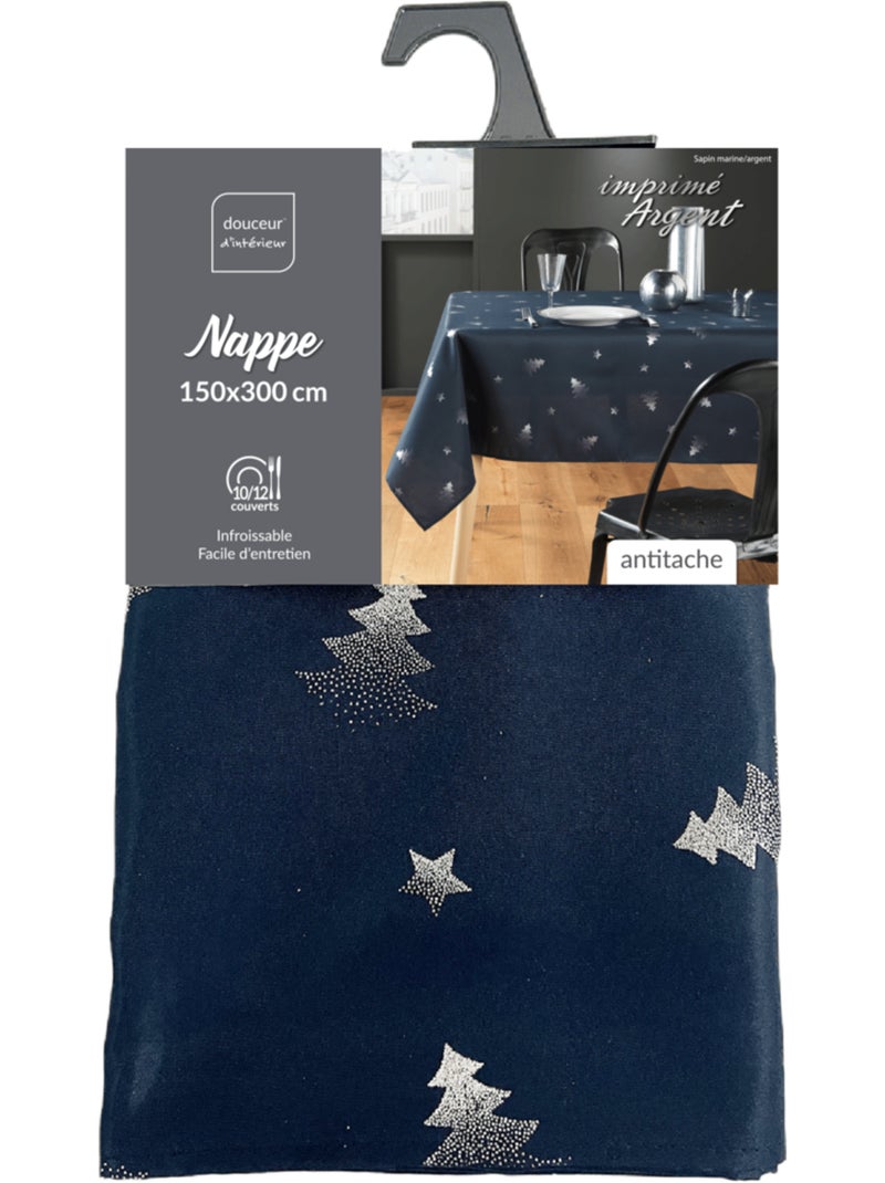 Nappe de Noël Sapin argenté Bleu - Kiabi