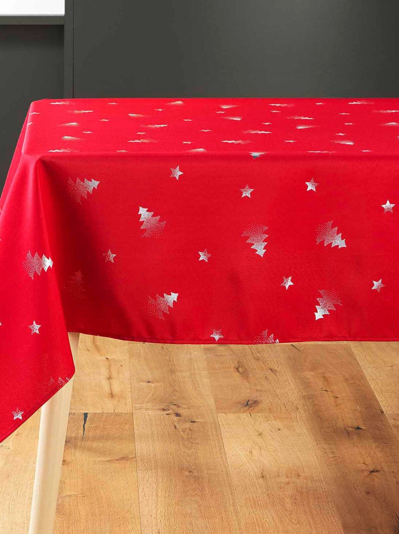 Nappe de Noël Sapin argenté Rouge - Kiabi
