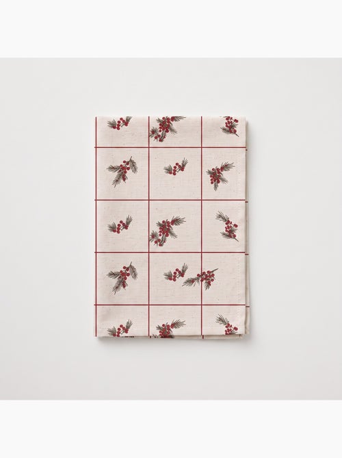 Nappe de noël toucher lin naturel avec imprimé à carreaux - gamusi. - Kiabi Nappe de noël toucher lin naturel avec imprimé à carreaux - gamusi. - Kiabi