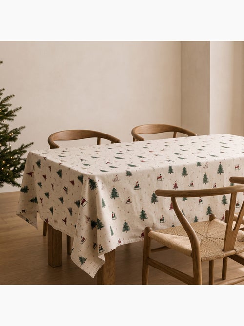 Nappe de noël toucher lin naturel avec imprimé alpin - gamusi. - Kiabi