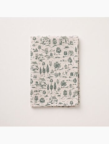 Nappe de noël toucher lin naturel avec imprimé champêtre - gamusi.