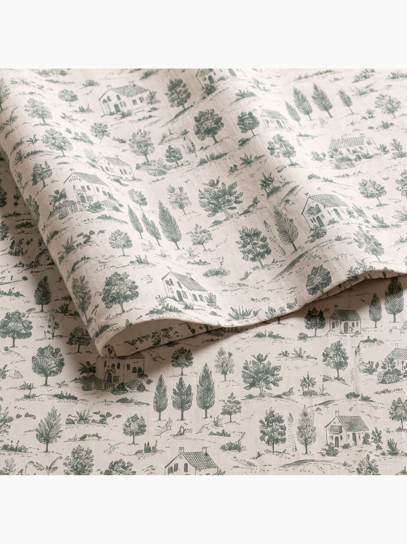 Nappe de noël toucher lin naturel avec imprimé champêtre - gamusi. Ocre - Kiabi