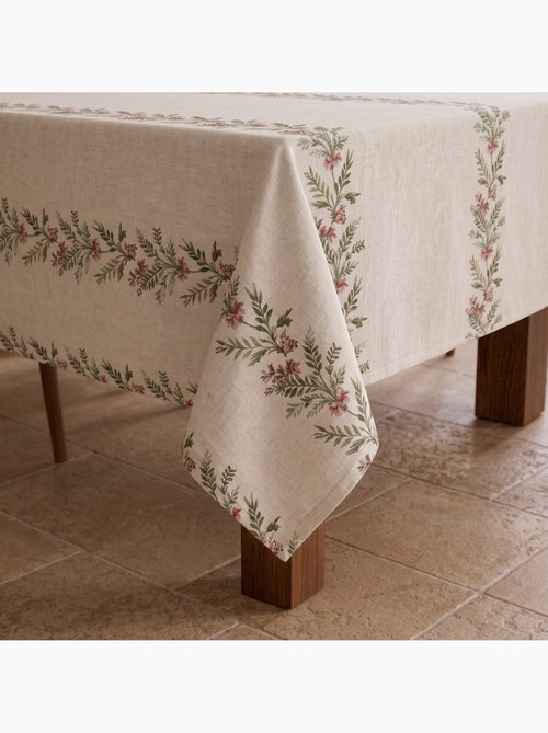 Nappe de noël toucher lin naturel avec imprimé guirlande de noël - gamusi. - Kiabi Nappe de noël toucher lin naturel avec imprimé guirlande de noël - gamusi. - Kiabi