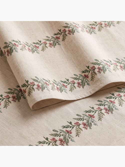 Nappe de noël toucher lin naturel avec imprimé guirlande de noël - gamusi. - Kiabi Nappe de noël toucher lin naturel avec imprimé guirlande de noël - gamusi. - Kiabi